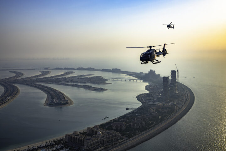 Helicopter over Dubai
